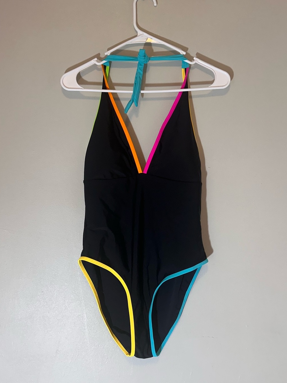Bathing suit Black & Neon Colors Women Size M